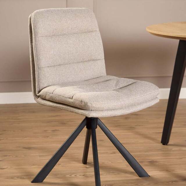 Florence Dean Beige Swivel Dining Chair Set of 2 - Cream - Furniture To Go - Wilko - image 1
