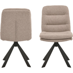 Florence Dean Beige Swivel Dining Chair Set of 2 - Cream - Furniture To Go - Wilko - thumbnail 4