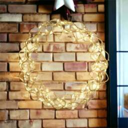 Xmas Haus LED Copper Wire Wreath - Gold - Wilko - thumbnail 3