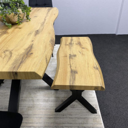 Kosy Koala 6 Seater Velvet Wooden Rectangle Dining Set with Bench Black - Multi - Wilko - thumbnail 4