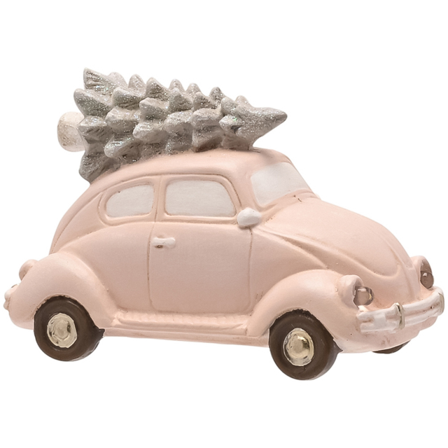 The Seasonal Gift Co. Pink Car and Christmas Tree Decoration with Light - Size: 8 x 11.5 x 5.5cm - Wilko - image 1