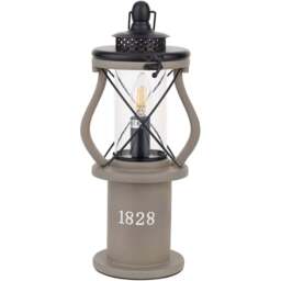 Pacific Lifestyle Gibson Antique Wooden Victorian-Style Lantern Table Lamp - Size: 41 x 19 x 18cm - Grey - Wilko - thumbnail 1