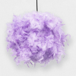 Happy Homewares Lilac Feather Decorated Pendant Shade - Size: 20 x 25 x 25cm - Purple - Wilko - thumbnail 7