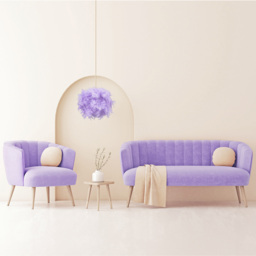 Happy Homewares Lilac Feather Decorated Pendant Shade - Size: 20 x 25 x 25cm - Purple - Wilko - thumbnail 3