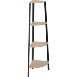 tectake Newbridge 4 Shelf Oak Sonoma Corner Shelving Unit - Brown - Wilko - thumbnail 4