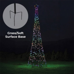 Xmas Haus 735 RGB Micro Seed LED Grass Mounted Flagpole Light Tower 10ft - Size: 3200 x 1100 x 1100cm - Black - Wilko - thumbnail 3