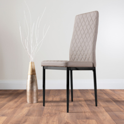 Furniturebox Copeland Valera Marble Effect 6 Seater Dining Set White Cappuccino and Black - Wilko - thumbnail 4