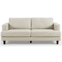 Home Detail Dale 3 Seater Beige Linen Sofa - Cream - Wilko - thumbnail 4