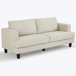 Home Detail Dale 3 Seater Beige Linen Sofa - Cream - Wilko - thumbnail 3