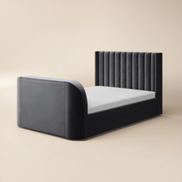 Flair Fallon King Size Grey Velvet TV Side Lift Ottoman Bed - Wilko - thumbnail 3