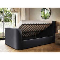 Flair Fallon King Size Grey Velvet TV Side Lift Ottoman Bed - Wilko - thumbnail 6