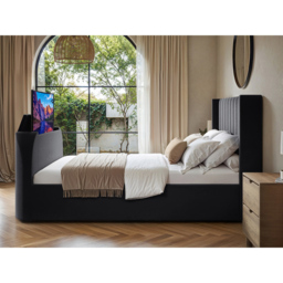 Flair Fallon King Size Grey Velvet TV Side Lift Ottoman Bed - Wilko - thumbnail 7