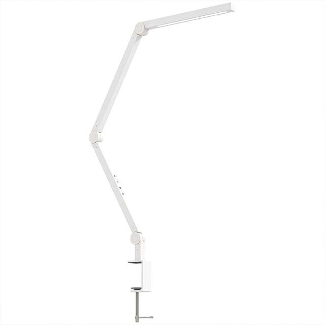 HOMCOM White Adjustable Swing Arm Dimmable LED Desk Lamp - Size: 7 x 16 x 50cm - Wilko - image 1