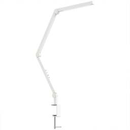 HOMCOM White Adjustable Swing Arm Dimmable LED Desk Lamp - Size: 7 x 16 x 50cm - Wilko