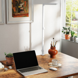 HOMCOM White Adjustable Swing Arm Dimmable LED Desk Lamp - Size: 7 x 16 x 50cm - Wilko - thumbnail 4