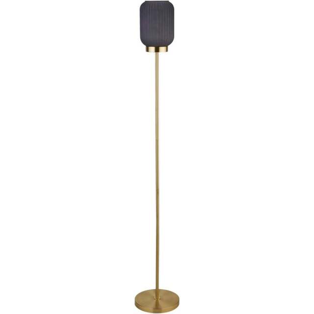Lighting Collection Matson Frosted Navy Glass Floor Lamp - Size: 48 x 26 x 18cm - Frost Navy and Satin Antique Brass - Wilko - image 1