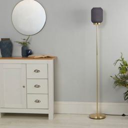 Lighting Collection Matson Frosted Navy Glass Floor Lamp - Size: 48 x 26 x 18cm - Frost Navy and Satin Antique Brass - Wilko - thumbnail 3