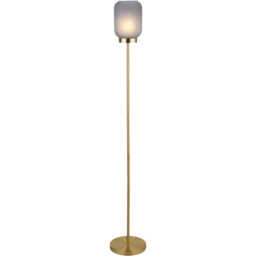 Lighting Collection Matson Frosted Navy Glass Floor Lamp - Size: 48 x 26 x 18cm - Frost Navy and Satin Antique Brass - Wilko - thumbnail 4