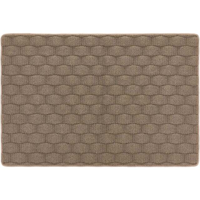 My Mat Mink Sculptured Basketweave Washable Rug 80 x 120cm - Brown - Wilko - image 1