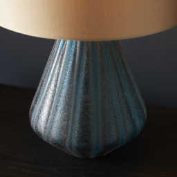 Merano Courmayeur Gold and Turquoise Tinted Glass Table Lamp - Size: 36 x 36 x 53cm - Wilko - thumbnail 5