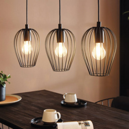EGLO Newtown Black 3 LED Metal Pendant Light - Size: 70 x 16 x 110cm - Wilko - thumbnail 3
