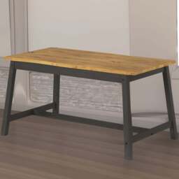 Core Products Corona 4 Seater Dining Table Natural and Black - Size: 2 Seater - Wilko