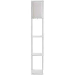 ValueLights Struttura 3 Shelf Fabric Shade White Shelving Unit Floor Lamp - Size: 159 x 26 x 26cm - Wilko