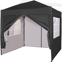 Black Pop Up Outdoor Canopy Tent with Removable Sidewalls 2 x 2m - MCC - Wilko - thumbnail 3