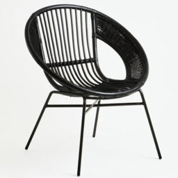 Interiors by Premier Lagom Black Rattan Chair - Size: 1 Seater - Wilko - thumbnail 6