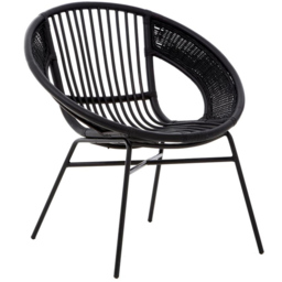 Interiors by Premier Lagom Black Rattan Chair - Size: 1 Seater - Wilko - thumbnail 3