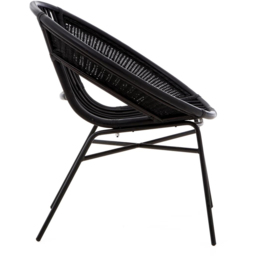 Interiors by Premier Lagom Black Rattan Chair - Size: 1 Seater - Wilko - thumbnail 5