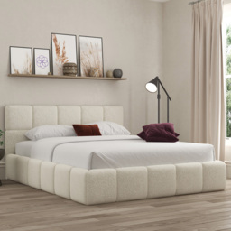 DS Living Ovella Double Ivory Cubed Bed Frame - Cream - Wilko - thumbnail 1