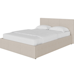GFW King Size Natural Hopsack Fabric Side Lift Ottoman Bed with Bonnell Mattress - Cream - Wilko - thumbnail 4