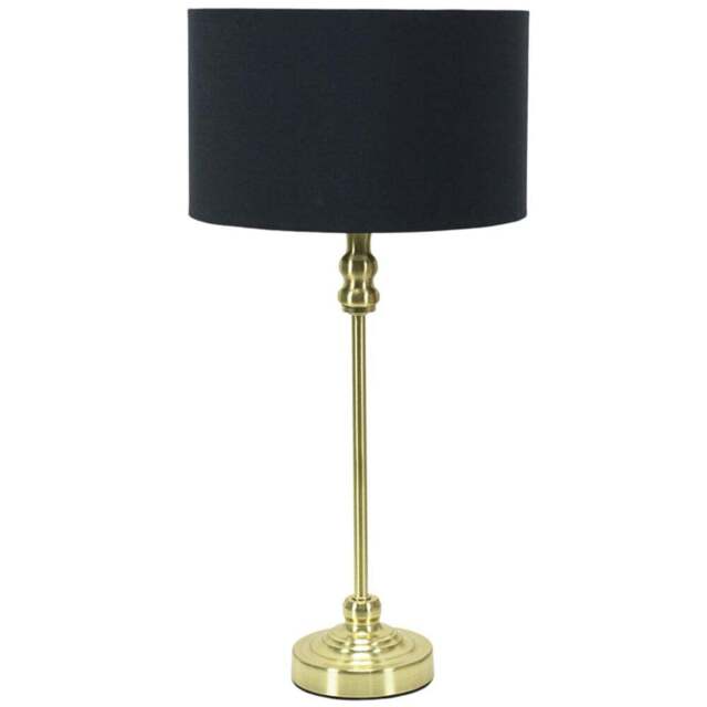 ValueLights Maggie Black and Gold Drum Shade Candlestick LED Floor Lamp - Size: 50 x 25 x 25cm - Wilko - image 1