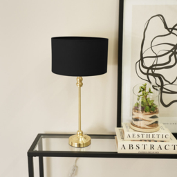 ValueLights Maggie Black and Gold Drum Shade Candlestick LED Floor Lamp - Size: 50 x 25 x 25cm - Wilko - thumbnail 4