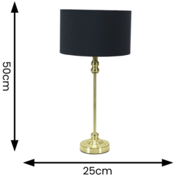 ValueLights Maggie Black and Gold Drum Shade Candlestick LED Floor Lamp - Size: 50 x 25 x 25cm - Wilko - thumbnail 6