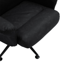 Living and Home Black Faux Leather Swivel Armchair with Footstool - Size: Single - Wilko - thumbnail 5