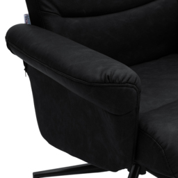 Living and Home Black Faux Leather Swivel Armchair with Footstool - Size: Single - Wilko - thumbnail 4