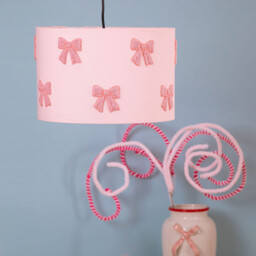 Embroidered Bow Shade - Pink - Wilko - thumbnail 2