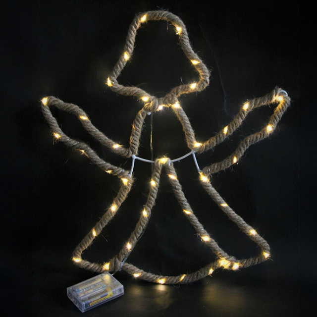 Shatchi 44 Warm White LED Hemp Angel Rope Lights - Size: 44 x 3.9 x 1.5cm - Yellow - Wilko - image 1