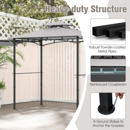 Costway 3.1 x 1.5m Grey Outdoor Grill Gazebo with Side Awning - Size: 147 x 28 x 19cm - Wilko - thumbnail 7