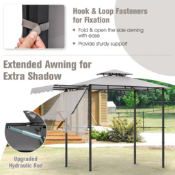 Costway 3.1 x 1.5m Grey Outdoor Grill Gazebo with Side Awning - Size: 147 x 28 x 19cm - Wilko - thumbnail 6