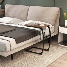 Costway Brown C-Shaped Compact Sofa Side Table with Magazine Rack - Size: 56 x 35 x 64cm - Wilko - thumbnail 5