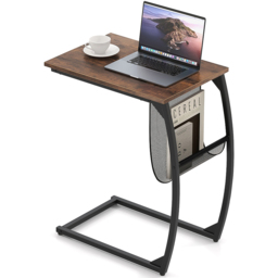 Costway Brown C-Shaped Compact Sofa Side Table with Magazine Rack - Size: 56 x 35 x 64cm - Wilko - thumbnail 4
