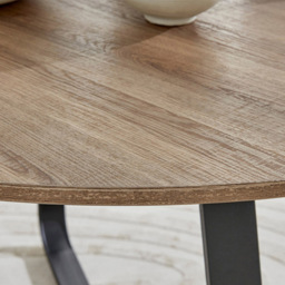 Furniturebox Fira Valera Wood Effect 4 Seater Round Dining Set Brown and Grey - Wilko - thumbnail 6