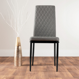 Furniturebox Fira Valera Wood Effect 4 Seater Round Dining Set Brown and Grey - Wilko - thumbnail 4