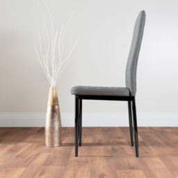 Furniturebox Fira Valera Wood Effect 4 Seater Round Dining Set Brown and Grey - Wilko - thumbnail 5