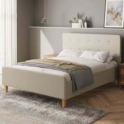GFW Ashbourne King Size Natural Ottoman Bed - Cream - Wilko - thumbnail 1