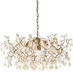 Merano Rimini Lustre Glass Aged Gold 4 Light Ceiling Pendant - Size: 75 x 75 x 110cm - Wilko - thumbnail 4