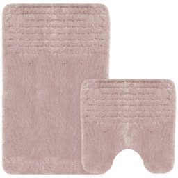 Velosso Linear Blush Bath Mat Set - Size: 50 x 80 x 1cm - Pink - Wilko - thumbnail 1